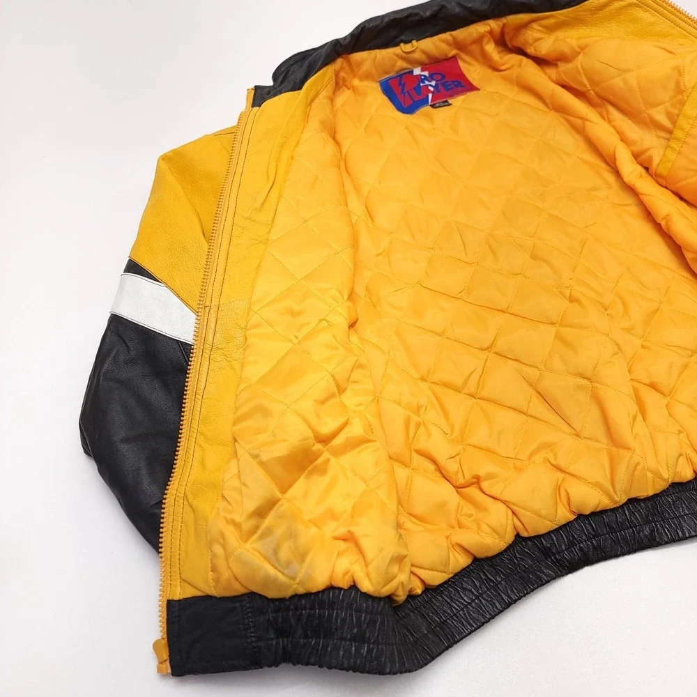 Vintage Pittsburgh Steelers Leather Jacket Large Pro Player Daniel‎ Young Bomber